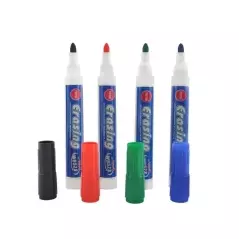 Set 4 markere cu varf rotund pentru tabla magnetica, 2.8 mm, Gonga® - Multicolor