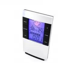 Statie meteo cu ceas si ecran LCD, Gonga® - Alb