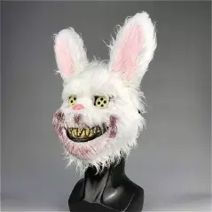 Masca creepy "Killer Rabbit", marime universala, Gonga® - Alb